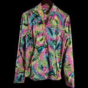 Tommy Bahama Vibrant Floral Long Sleeve Golf Jacket L